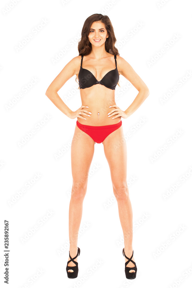 Full length portrait of young woman wearing sexy underwear Full length portrait of young woman wearing sexy underwear