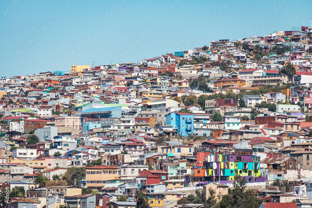 Houses of Valparaiso view from Cerro Concepcion Hill - Valparaiso, Chile