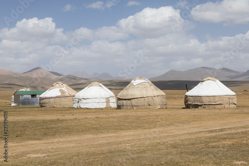 Traditional Yurt Camp at Song Kul Lake in Kyrgyzstan