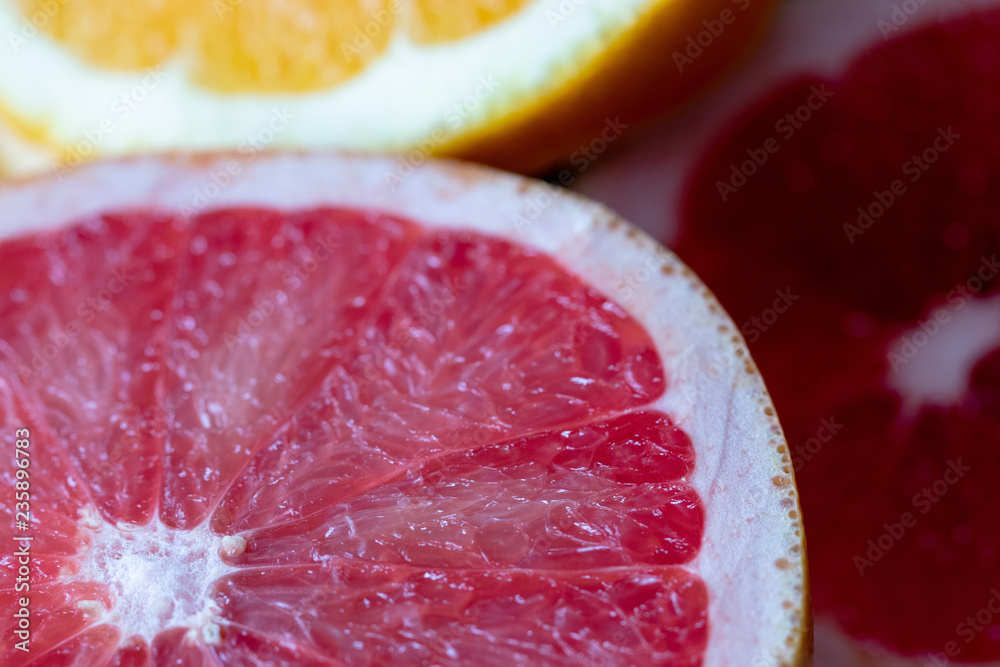 Close-up of orange and grapefruit Close-up of orange and grapefruit