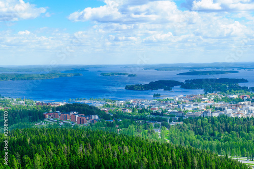 Landscape of Lake Kallavesi and Kuopio photo