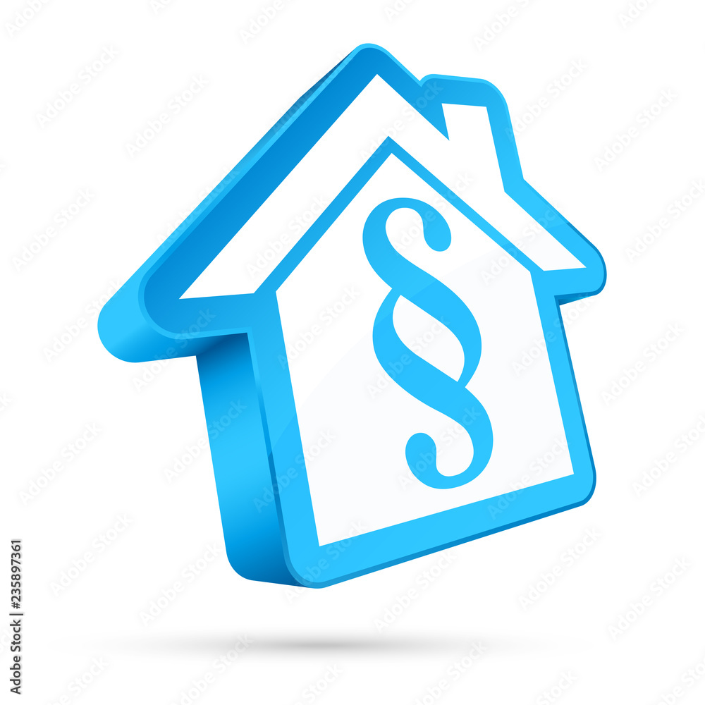 3D House Icon Paragraph White/Light Blue 3D House Icon Paragraph White/Light Blue