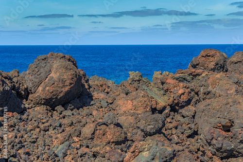 Canary islands lanzarote sunny nature landscape volcano scene © Dirk