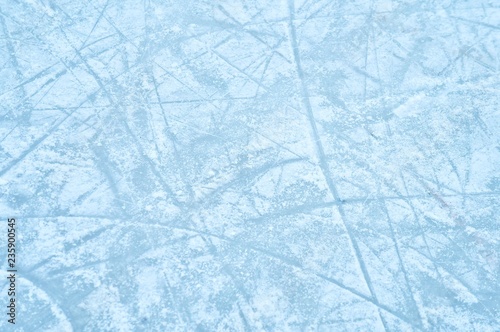 ice rink  ice  ice surface with skate marks and snow