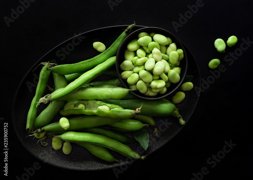 Close up of broad beans