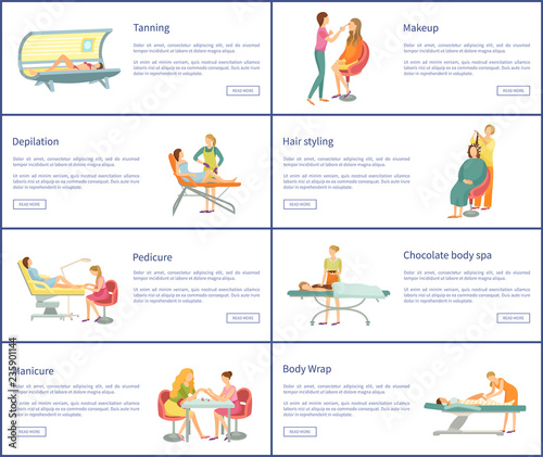 Makeup and Barber Hair Styling Posters Vector