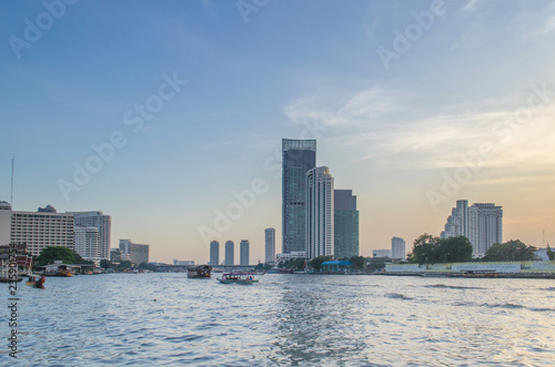 skyline at sunset