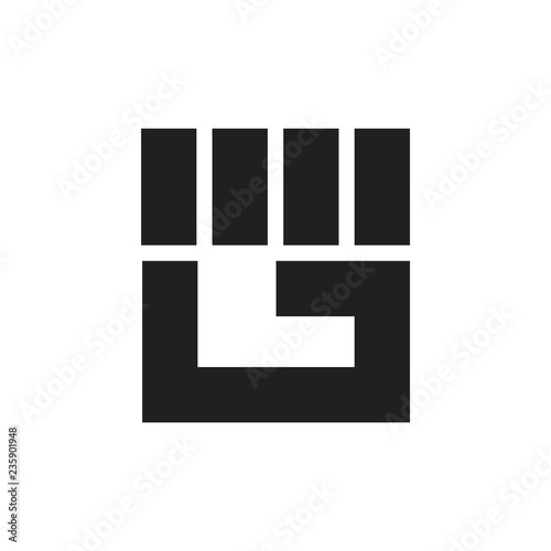 letter g hand fist logo vector