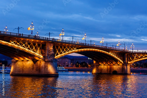 Margaret Bridge in Budapest. Night view © filirovska