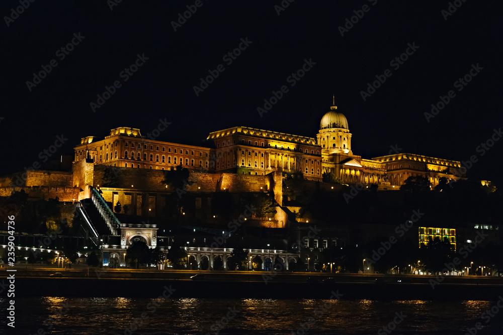 Castle of Budapest. Night view