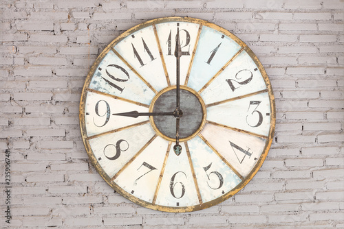 Wallpaper Mural Retro clock showing nine oclock on the wall Torontodigital.ca