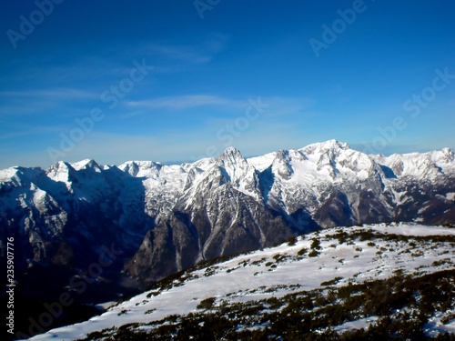 Snowy Mountains in Winter, Austria, Hinterstoder