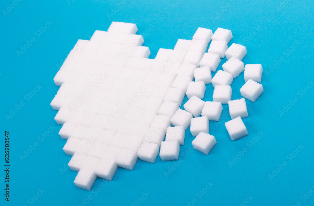 Fototapeta premium Broken heart made of sugar cubes