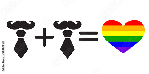 Homosexual love. Concept icon. Gays. Flat style. Vector illustration.