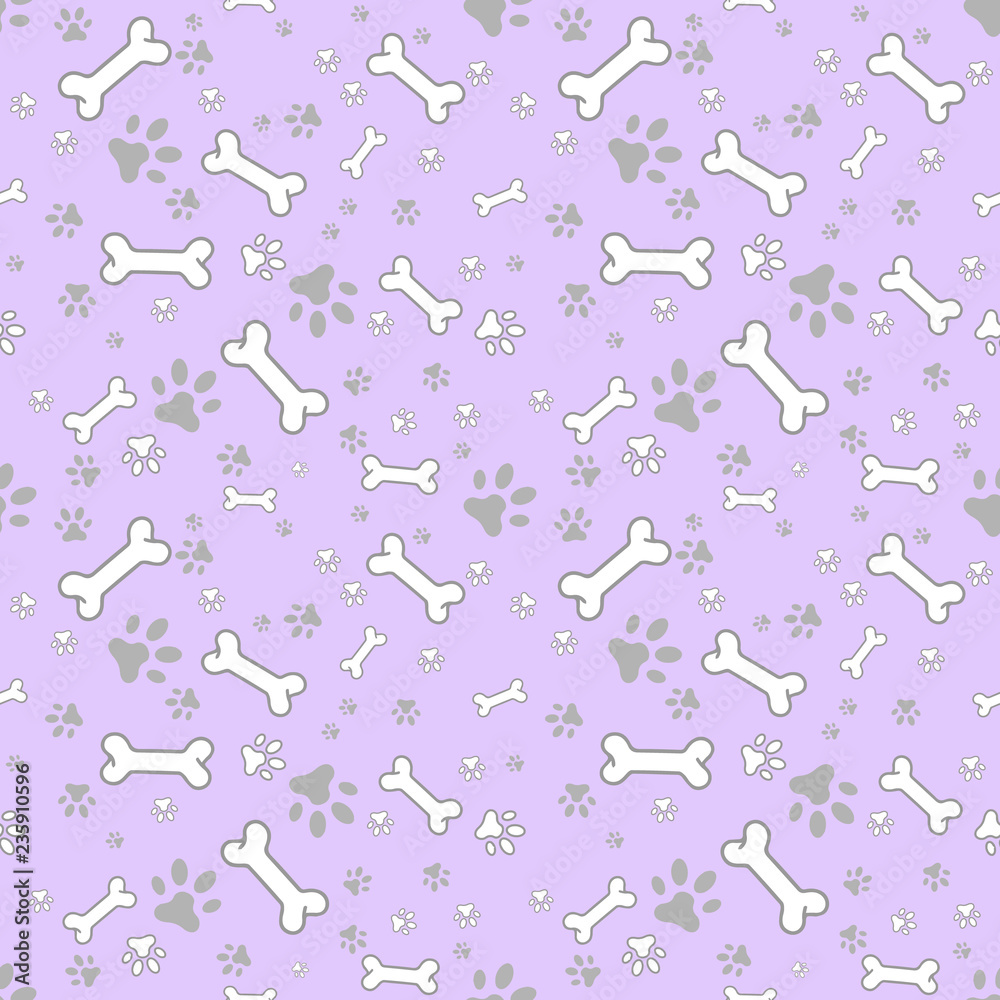 The pattern of dog paws. Contours of paws Seamless pattern The pattern of dog paws. Contours of paws Seamless pattern