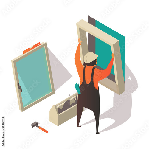Isometric window installation
