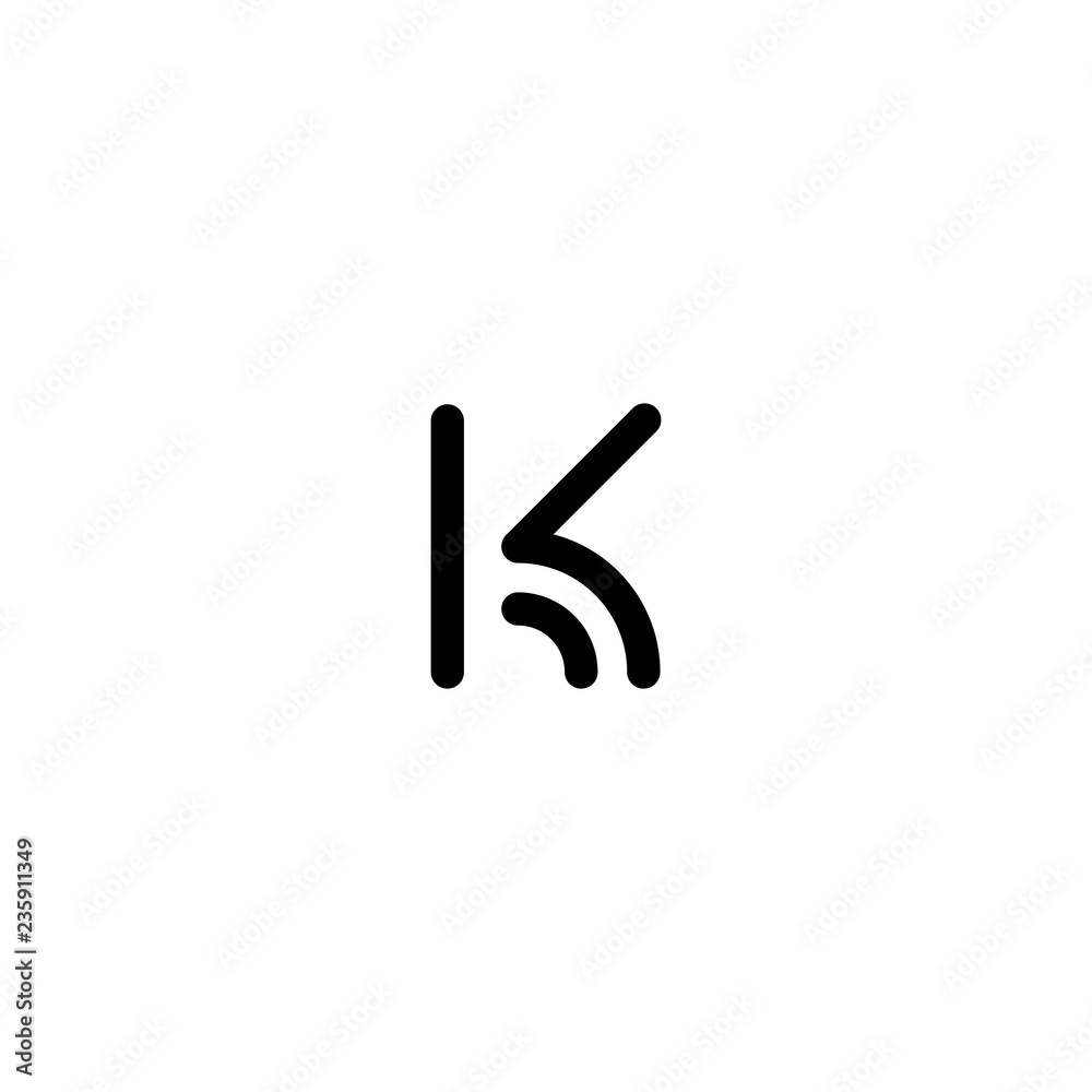 Fototapeta premium Letter K Outline Monogram Creative Abstract Icon Logo Design Template Element Vector