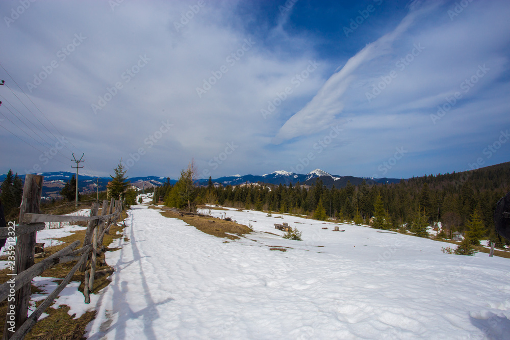 Beautiful winter landscape with snow covered trees. winter time Beautiful winter landscape with snow covered trees. winter time