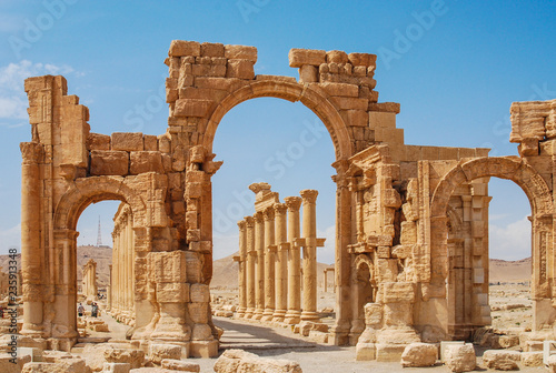 Palmyra, Syria - Ruins Old Greco Roman photo