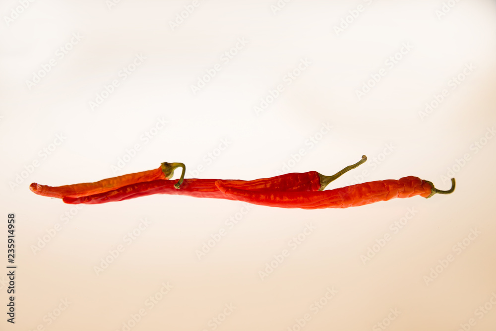 Red pepper on white isolated background. Pattern Red pepper on white isolated background. Pattern