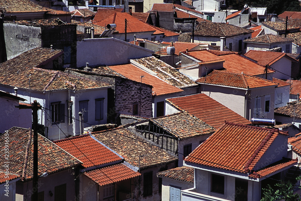 Greek tiled rooftops, Lesbos