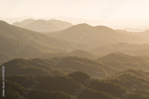 Scenic morning mountains background