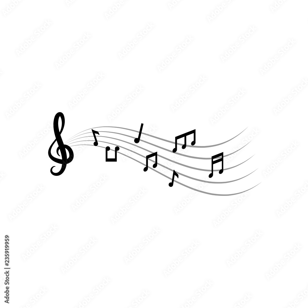 Fototapeta Music notes graphic design template vector illustration