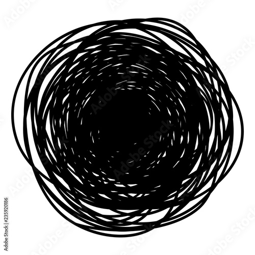 Grungy round scribble circle