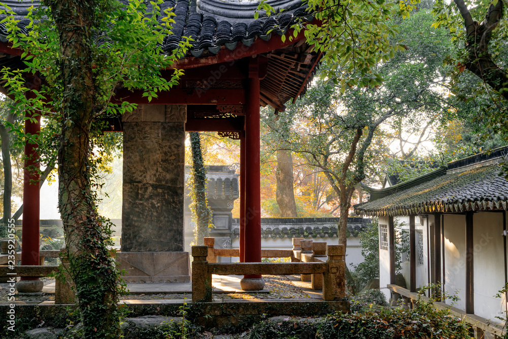 the autumn in the park of Suzhou, China the autumn in the park of Suzhou, China