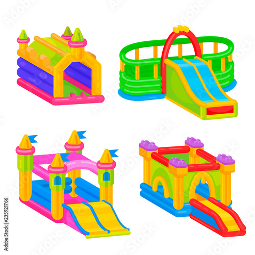 Inflatable colorful castle for outdoor kid fun