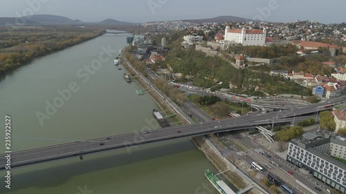 Wallpaper Mural Drone Aerial 4K Bratislava danube Castle Torontodigital.ca