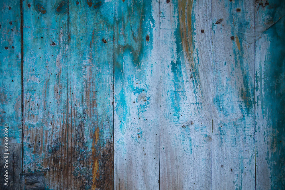 old blue wall