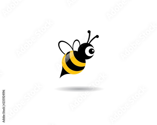 Bee logo vector icon illustration
