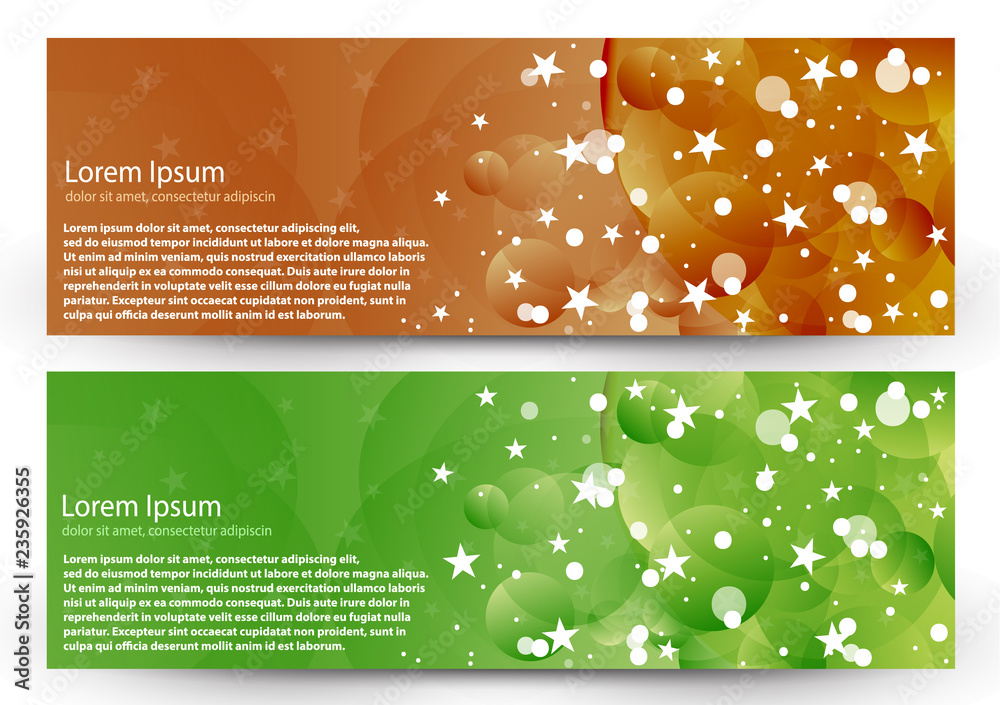 Business design template of circles and stars. Bright color vector illustration.