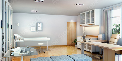 3d rendering first aid room near office