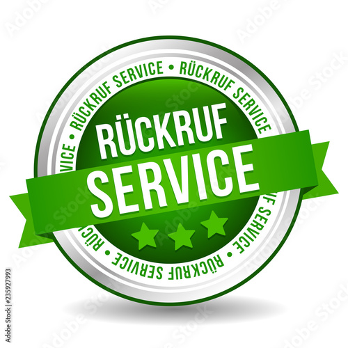 Siegel Button Banner - Rückruf Service - in grün und silber