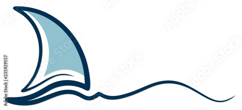 Sailing Vessel Symbol with wave.