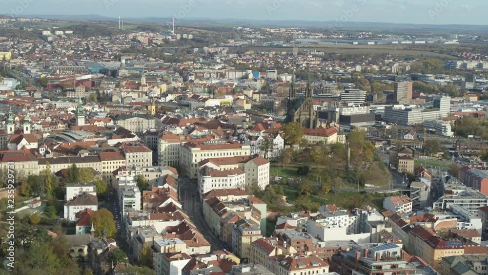Drone aerial 4k Brno Bruenn Cathedral of St. Peter and Paul Drone aerial 4k Brno Bruenn Cathedral of St. Peter and Paul