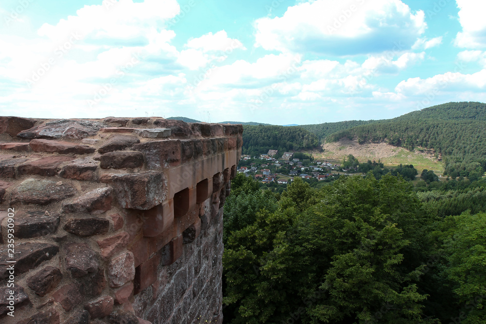 Part of the Drachenfels castle in Germany near the city of Dahn