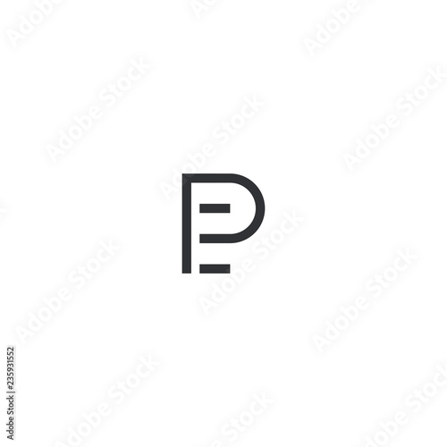 Letter EP Line Geometric Monogram Abstract Creative Icon Logo Design Template Element Vector © ade