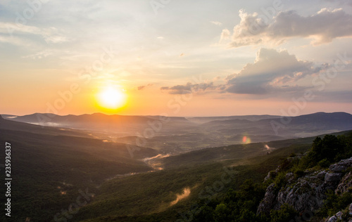 Sunset in the Crimean mountains