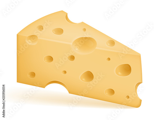 piece of cheese sliced with holes stock vector illustration