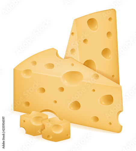 piece of cheese sliced with holes stock vector illustration