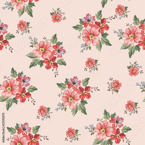 Seamless vintage floral pattern for gift wrap and fabric design