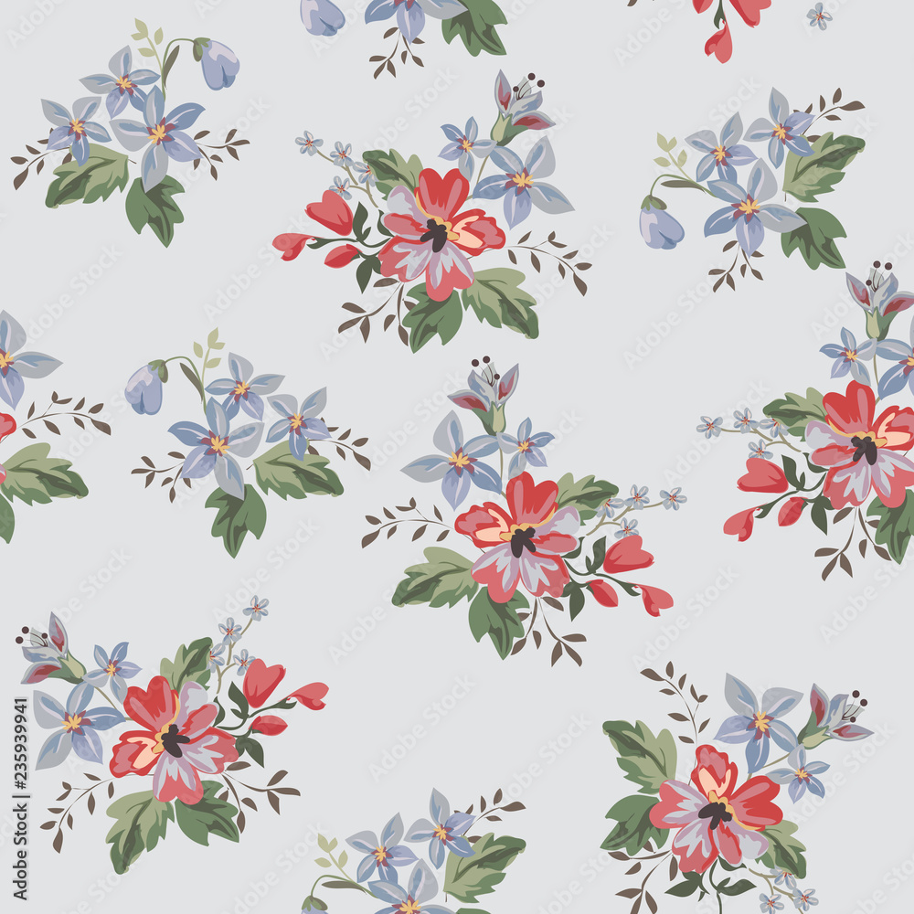 Obraz premium Seamless vintage floral pattern for gift wrap and fabric design
