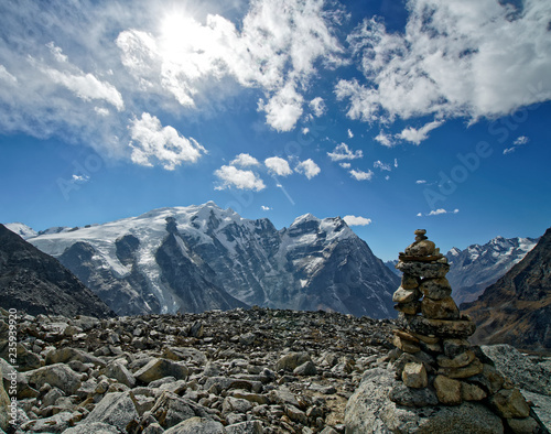 Landscape while climbing at the Mera peak photo