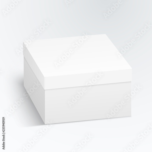 White Cardboard box, container, packaging Isolated On White Background. Vector illustration