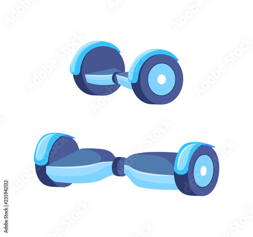 Hoverboard Scooter for Teenagers Icons Set Vector
