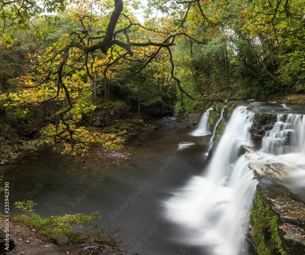 Waterfalls along a walk in the Breacon Beacons, Wales Waterfalls along a walk in the Breacon Beacons, Wales