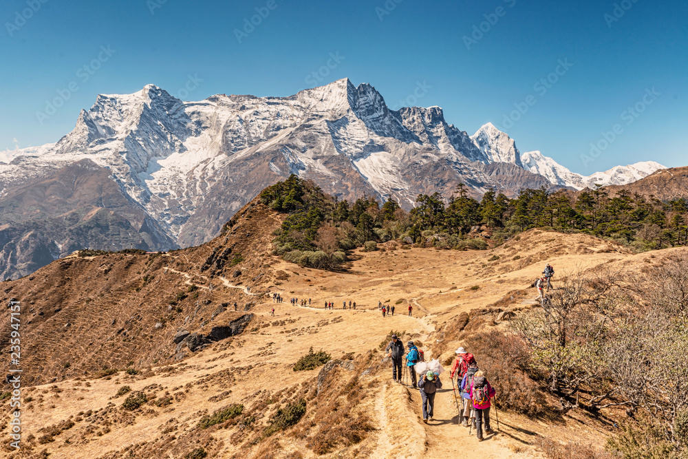 Kongde Ri peak on the trek to Everest base camp in Sagarmatha national park, Nepal
